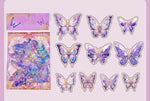 papillons décoratifs transparents rose bleu vert clips élégants bricolage auto collants artisanal