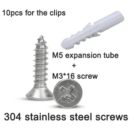 clips fixations ruban led argentés modernes certification rohs 10pcs différentes tailles basse tension