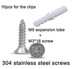 clips fixations ruban led argentés modernes certification rohs 10pcs différentes tailles basse tension