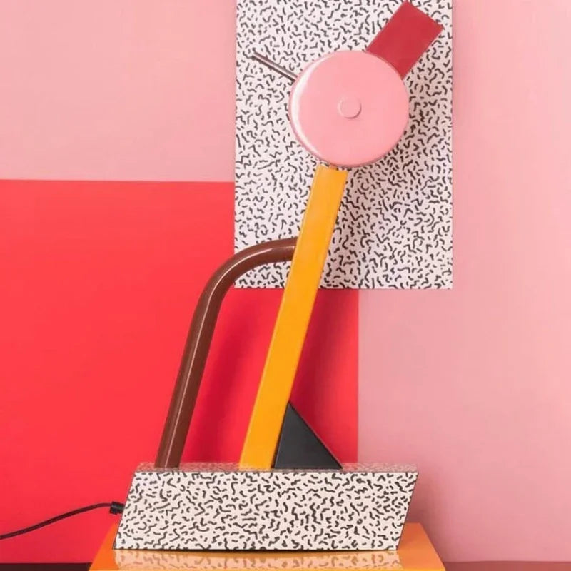lampe table moderne imprimée léopard rose jaune rouge noire blanche 55cm LED 3000K 5000K