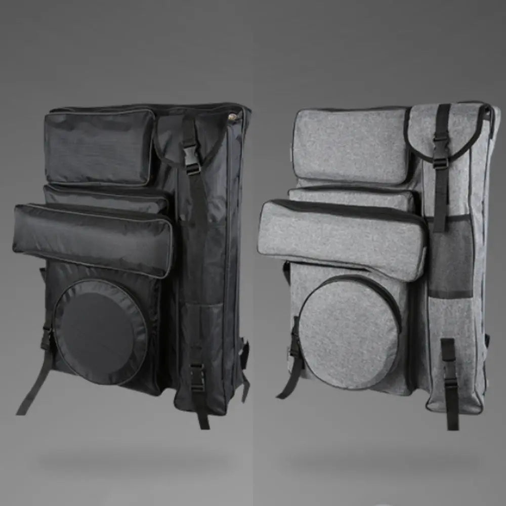 Sac croquis toile gris noir durable fonctionnel boucles poches arrière zipper