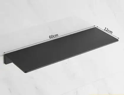 étagère murale moderne dorée lisse trois niveaux vis fixations salle bain aluminium