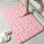 tapis bain gris bleu rose violet texture cailloux moderne antidérapant
