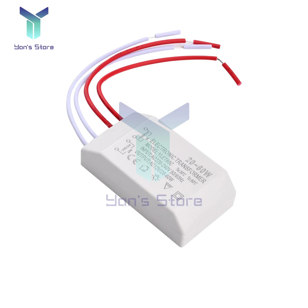transformateur électrique 12v led halogène ac 220v câbles blancs rouges moderne blanc certifié ccc