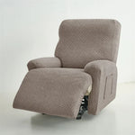 housse fauteuil inclinable beige gris rayures diagonales moderne poche lavable machine