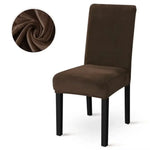 housse chaise velours doux moderne élastique beige gris ajustée chaise mariage banquet