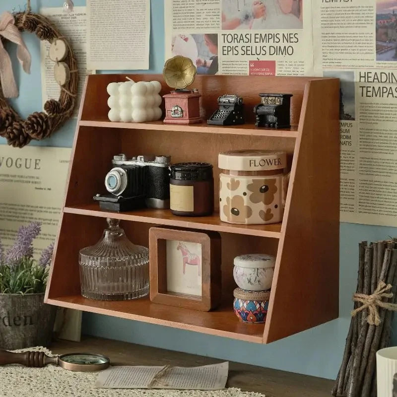 étagère murale bois marron clair moderne rangement multiple utilisations réutilisable supports rack.storage vintage