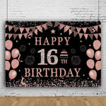 Toile de fond anniversaire 16 ans dorée