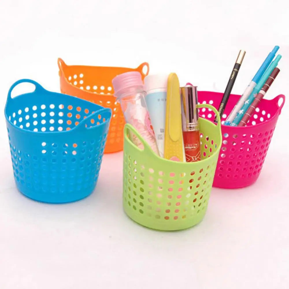 Mini panier de rangement bureau plastique rouge