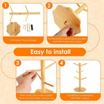 présentoir arbre bois rustique support cuisine réutilisable pretzels croissants muffins 33cm beige clair