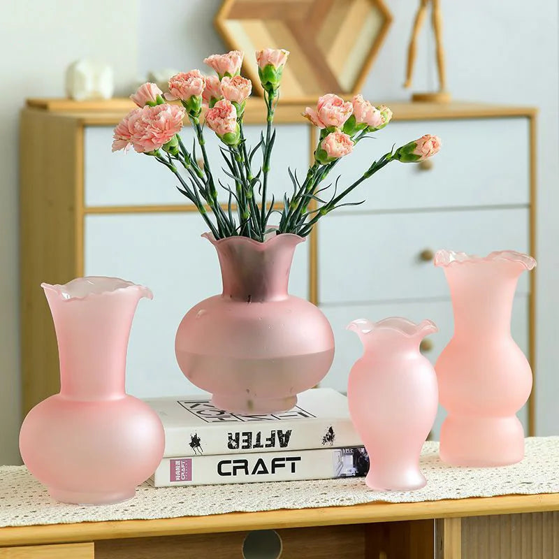 vase verre opaque moderne fleurs artificielles décoration table salon maison