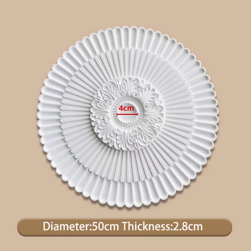 décoratif blanc ornements floraux classique 50cm diamètre 2.8cm épaisseur