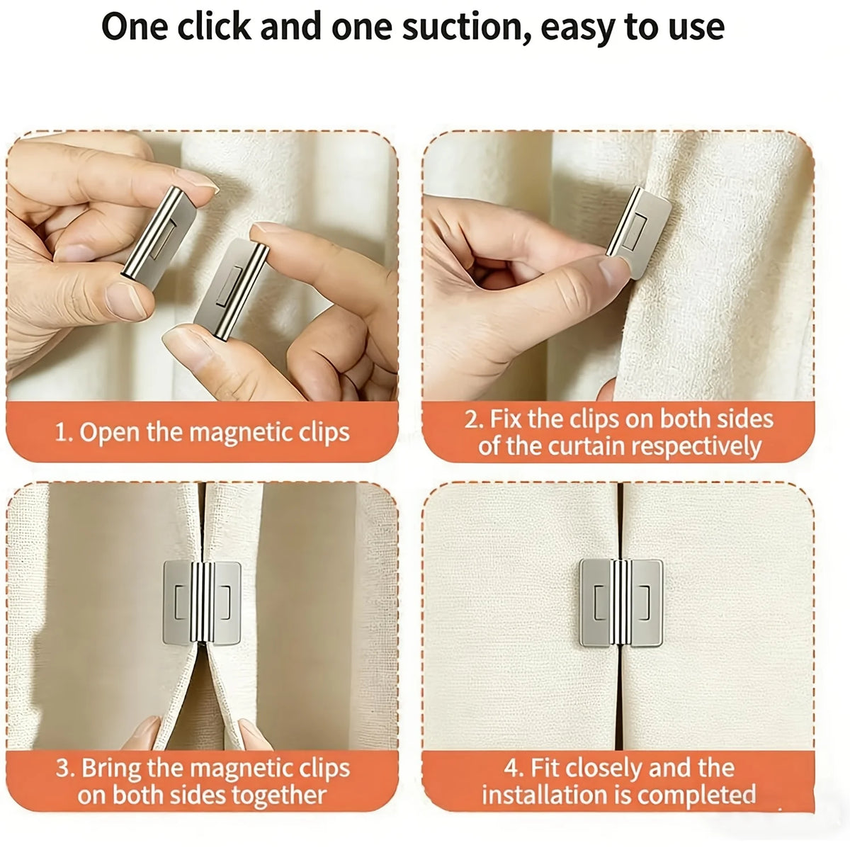 clips magnétiques rideaux argenté adhésif moderne minimaliste inoxydable détachable lumière fixe cặp 2PAIR