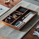 boîte rangement multi compartiments marron foncé moderne stylos télécommandes clés pistaches noix cajou