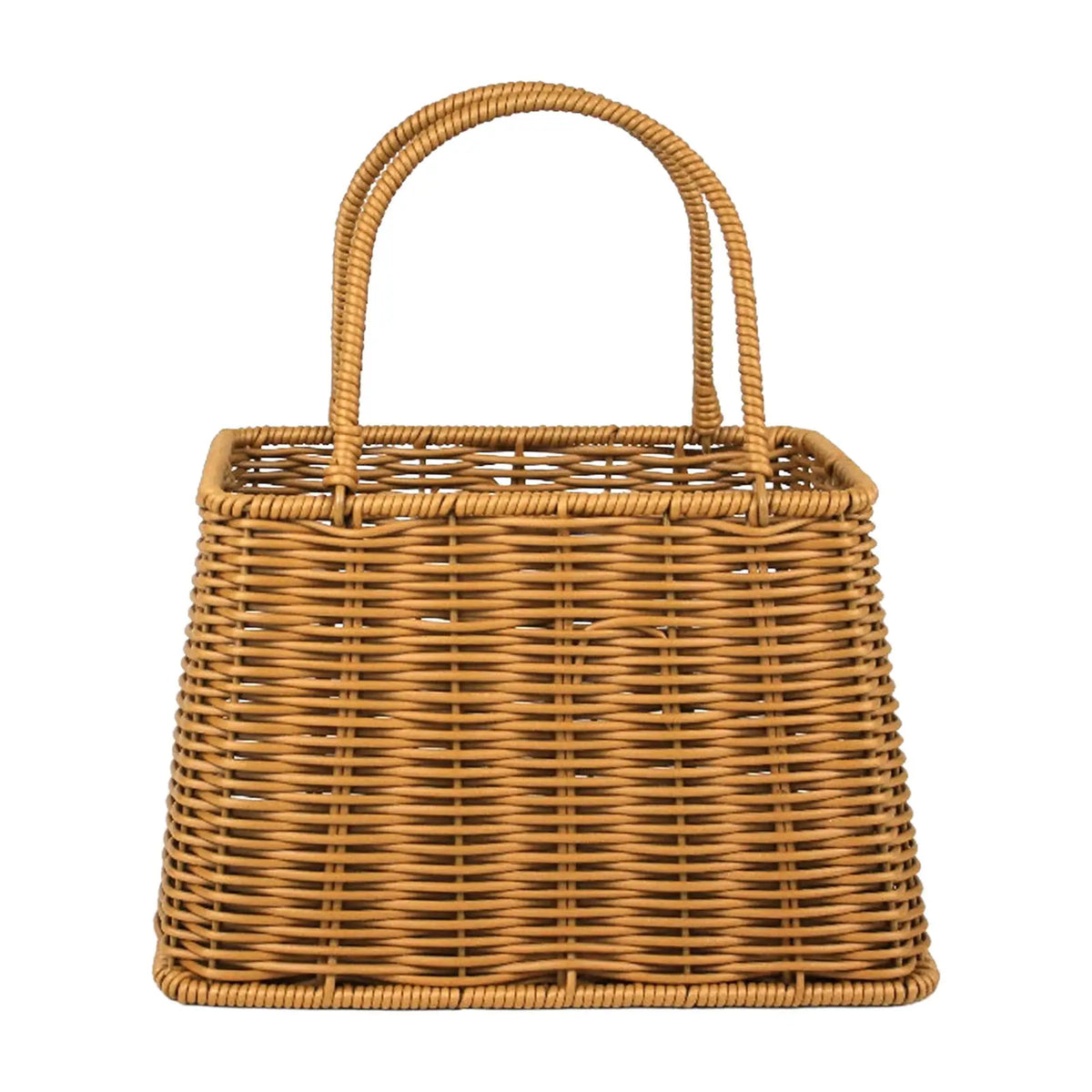 panier tressé marron clair rose rangement stockage bohème minimaliste respectueux environnement multifonctionnel
