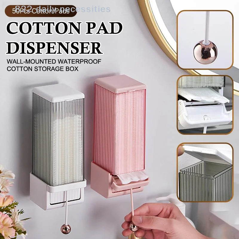 distributeur tampons coton blanc moderne minimaliste adhésif boîte rangement étiquette dimension