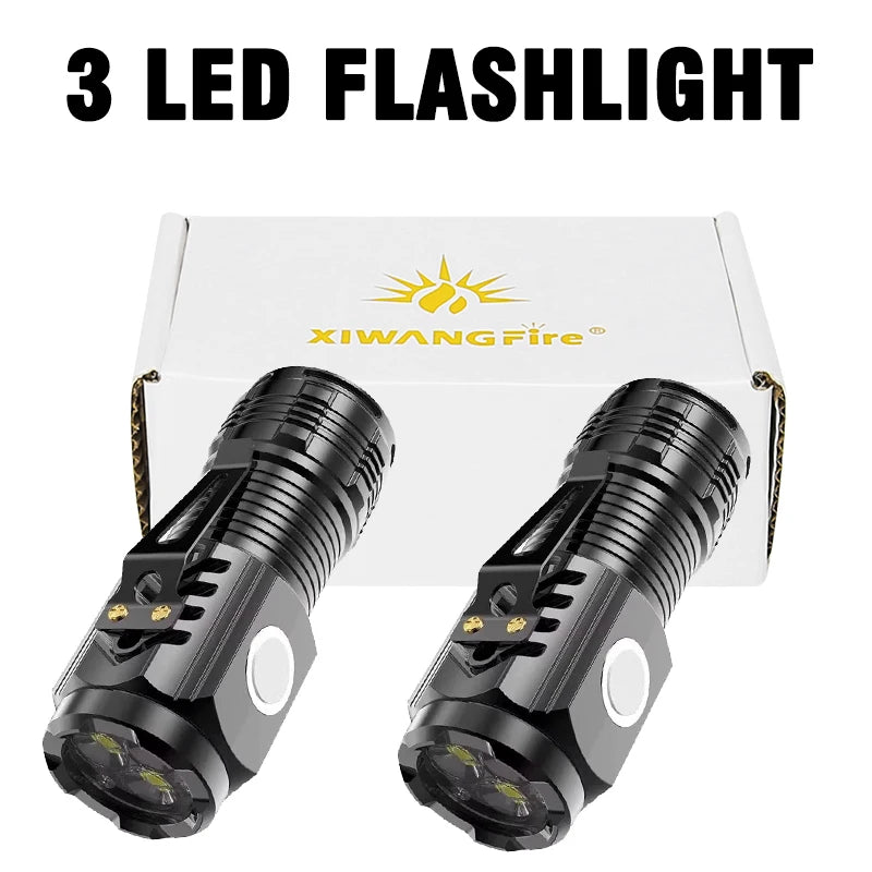 lampe torche rechargeable led verte moderne résistante chocs clip usb