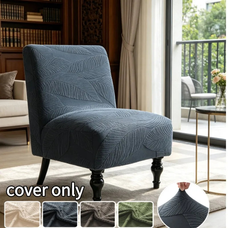 housse fauteuil gris feuilles stylisées polyester classique hand washable