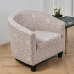 housse fauteuil tubulaire impression géométrique moderne polyestère machine bleu beige
