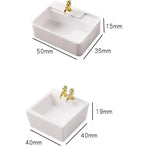 accessoires décoration maison poupée salle bain lavabo miroir moderne chic éléments décoratifs pastel or