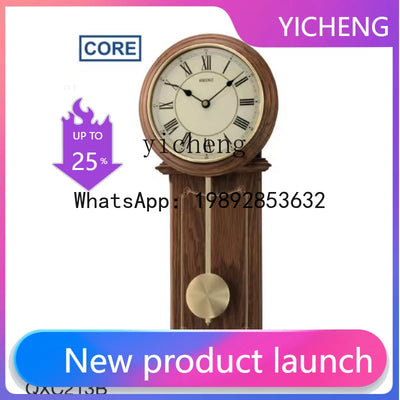 Horloge murale bois massif gris clair design européen