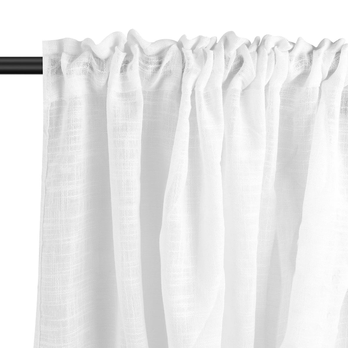 rideaux blancs tissés motif texturé protection uv moderne minimaliste maison chambre salon