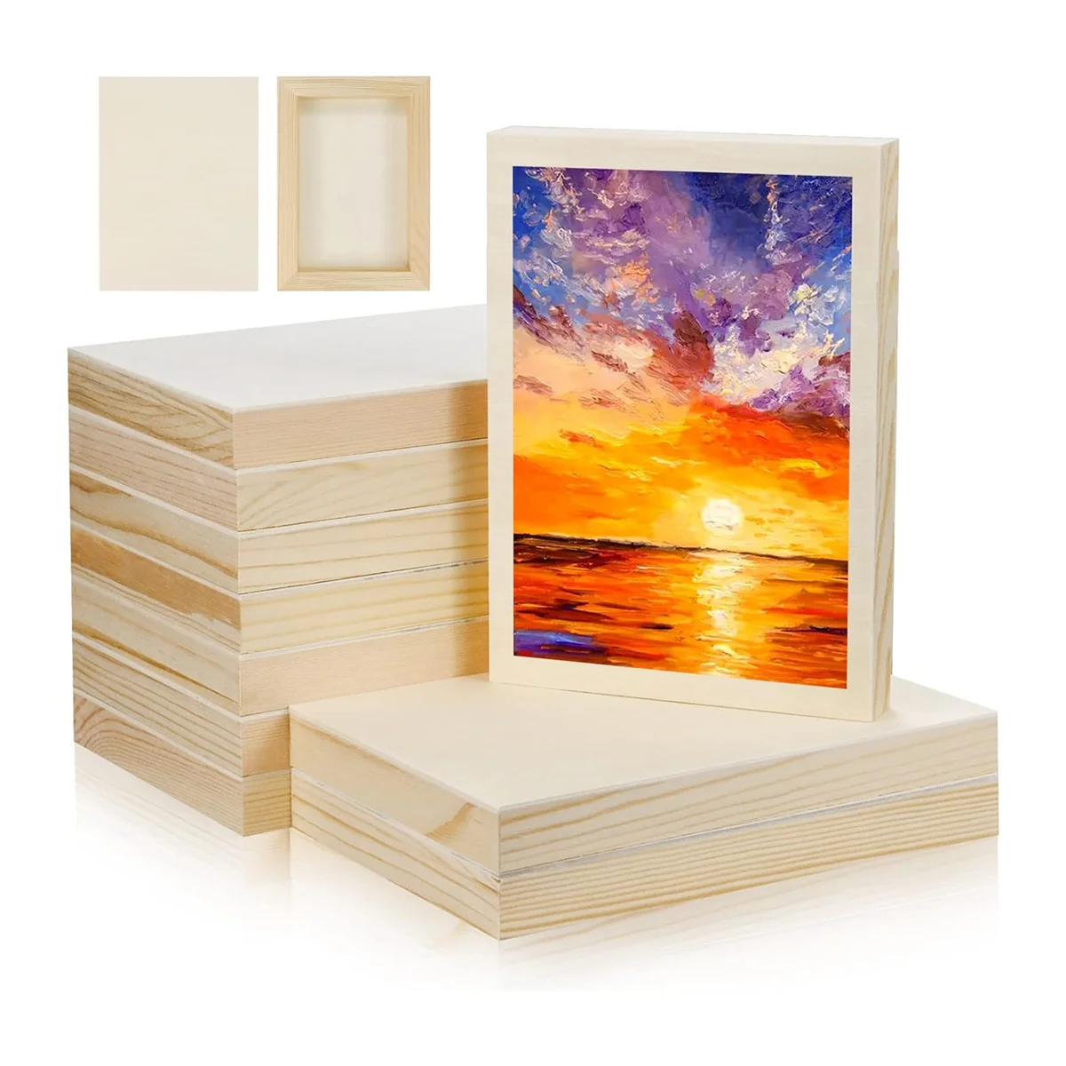 cadres bois naturels clairs classiques 14cm 18cm 10 pièces vides photos toiles