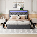 Détail des rangements et ports USB du lit double