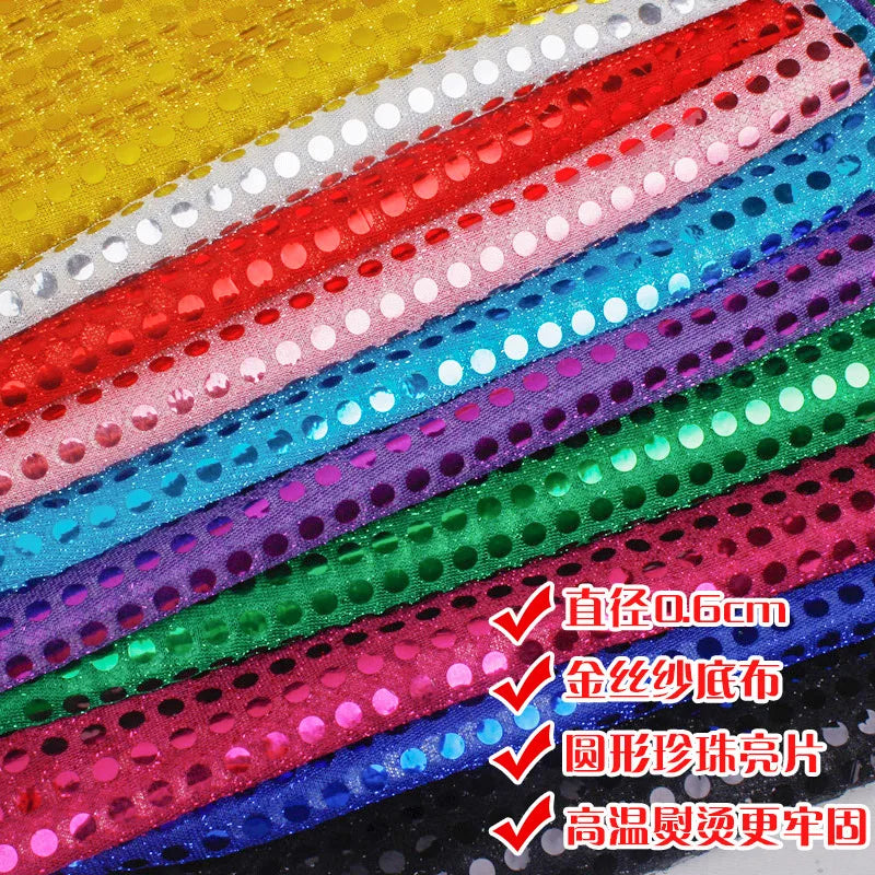 tissu circulaires polyester translucide glitter rouge blanc bleu vert violet or bricolage décoration