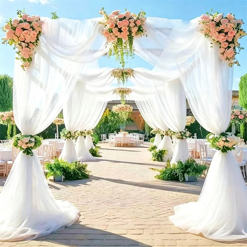 rideau tulle blanc transparent classique occasion mariage anniversaire noël transparent 50m