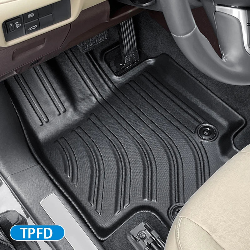 tapis sol voiture toyota highlander 2020 2026 noir rayures horizontales clips all weather full