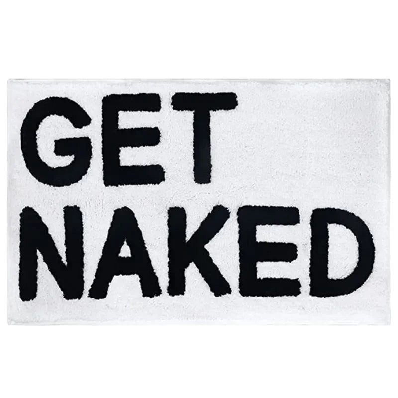 tapis bain moderne microfibre blanc noir lettres dessin animé respectueux environnement 50x80cm