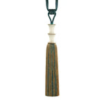 rideau vert beige marron broderie bambou franges classique traditionnel tassel translucent