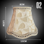 abat jour tissu broderie dorée vert clair rouge beige gris rose pâle classique tassel