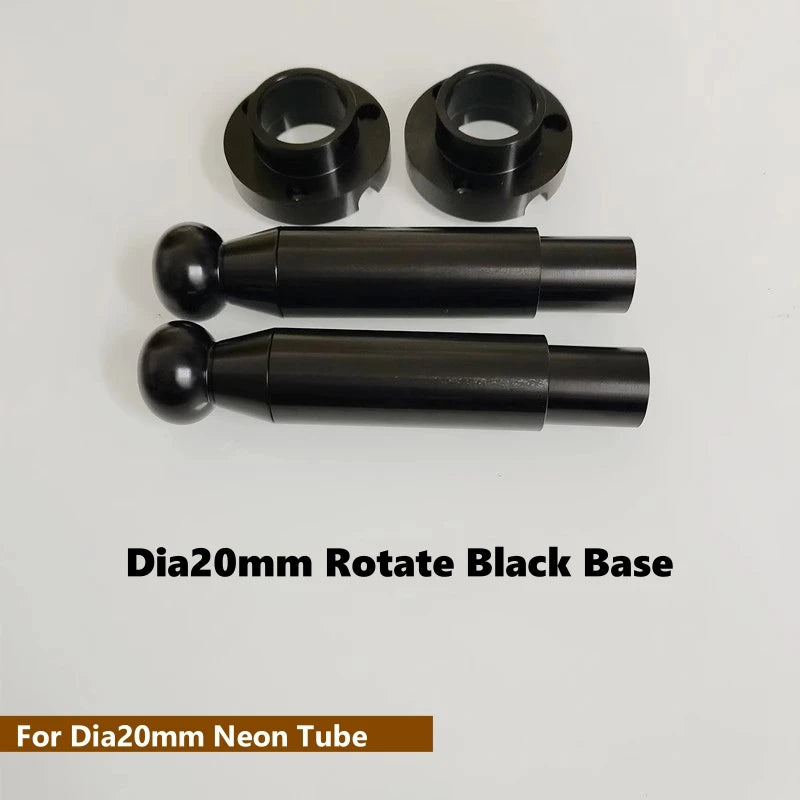 bases tube néon blanc led lisse moderne clips fixation câbles connexion accessoire lumineux minimaliste