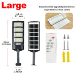 lampe solaire led moderne noire ip67 320 largeur éclairage détecteur mouvement contrôleur distant
