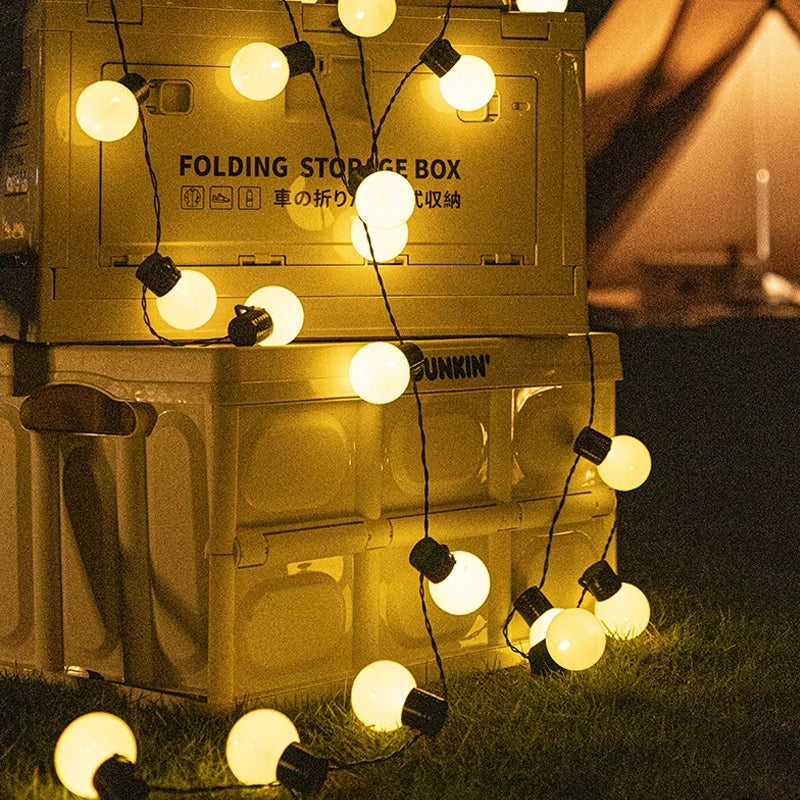 guirlande lumineuse noël blanc boules sphériques moderne clips câble noir 20 ampoules