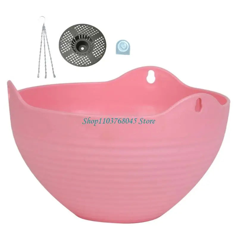 Cache pot suspendu moderne orange bleu rose jaune ridé opale chaîne