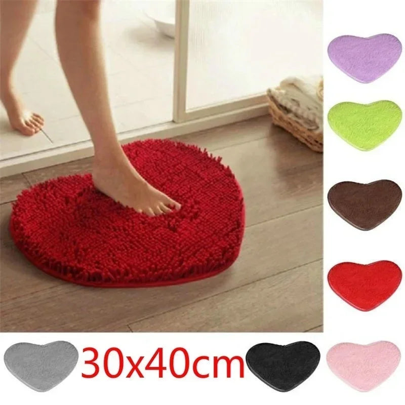 tapis forme cœur doux violet moderne 30x40cm antidérapant bain salon