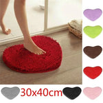 tapis forme cœur doux violet moderne 30x40cm antidérapant bain salon