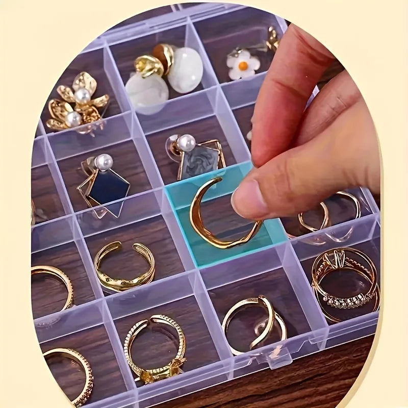 boîte bijoux transparente moderne clips anneaux boucles doreilles organisation diy fournitures