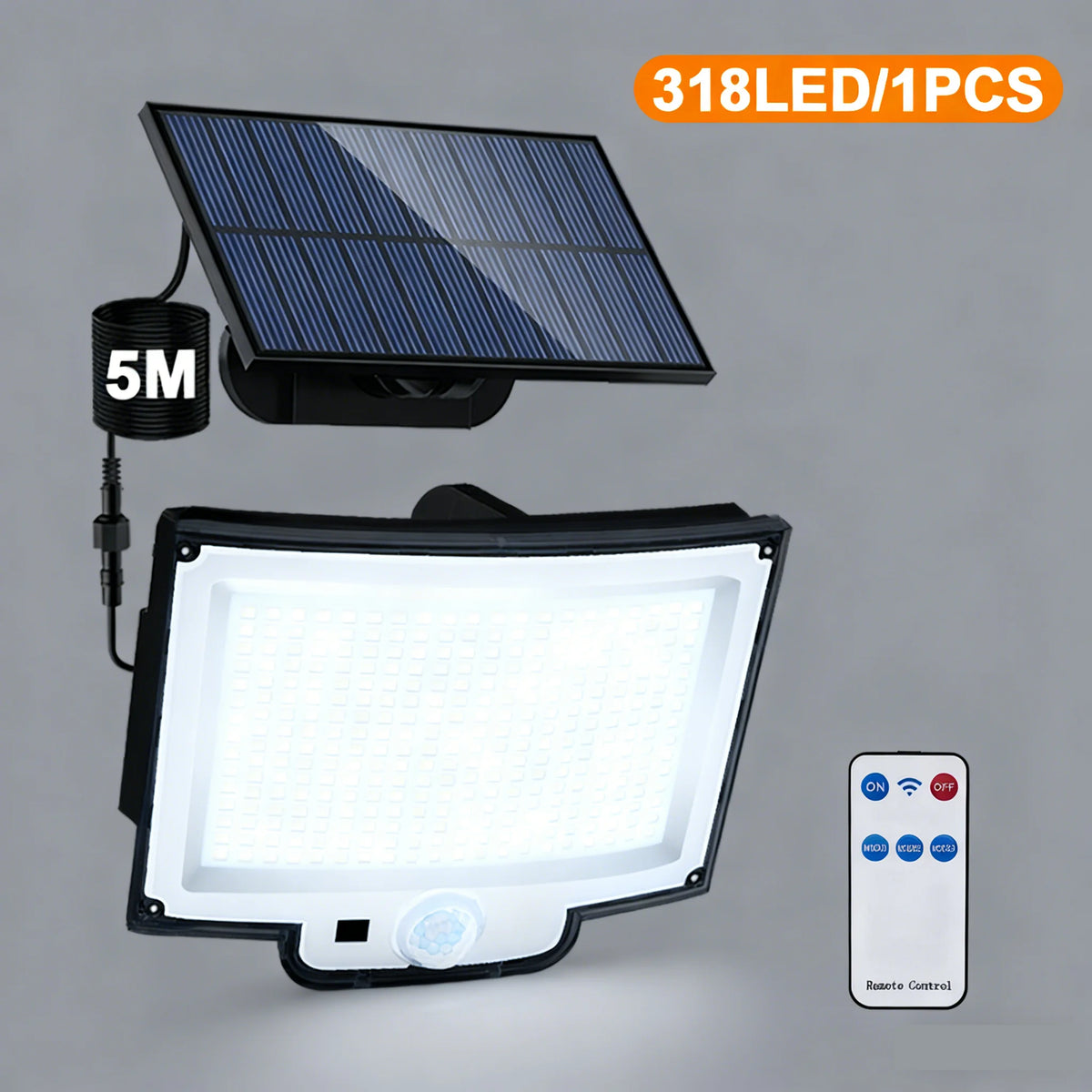lampe solaire détecteur mouvement 400 led noir violet moderne extérieur contemporain