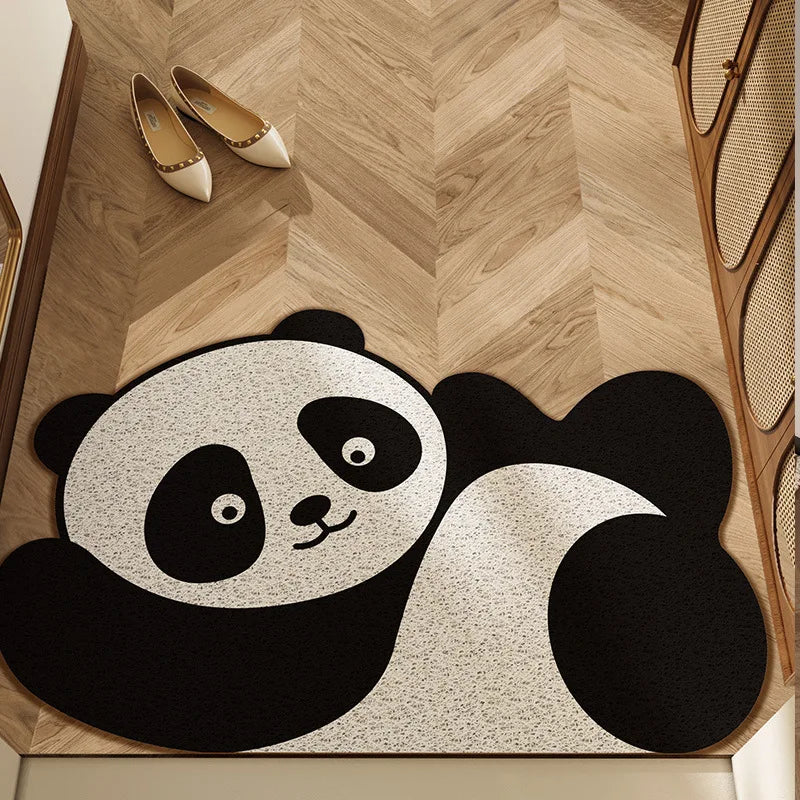 tapis salle bain antidérapant motifs animaux polyester microfibre blanc noir gris beige marron opacité