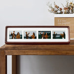 Cadre photo triptyque bois massif gris clair