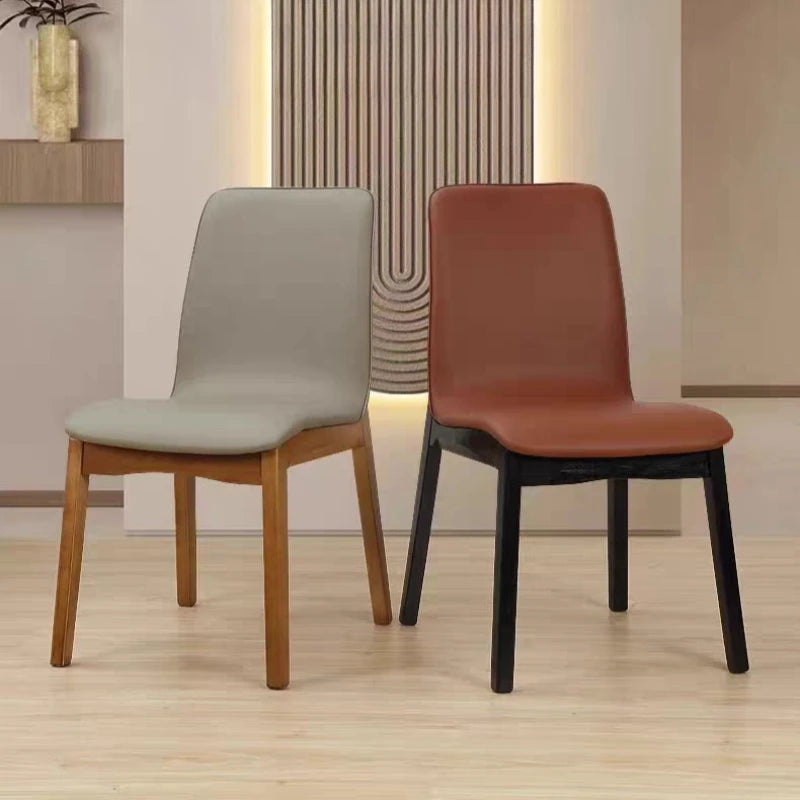 chaises salle manger moderne bois PU gris clair vert menthe rouge brique blanc minimaliste