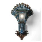 lampe murale paon baroque bleu doré motif brillant éclairage maison applique murale ip65 aluminium