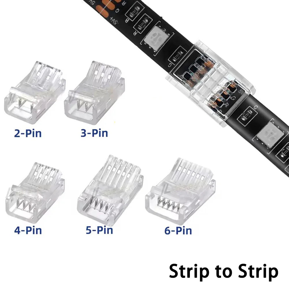 connecteurs led 2pin 3pin 4pin 5pin 6pin 8mm 10mm 12mm transparent certification rohs ul