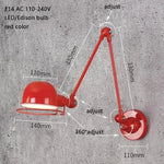 lampe murale articulée industrielle moderne vert gris blanc rouge noir opacité LED Edison