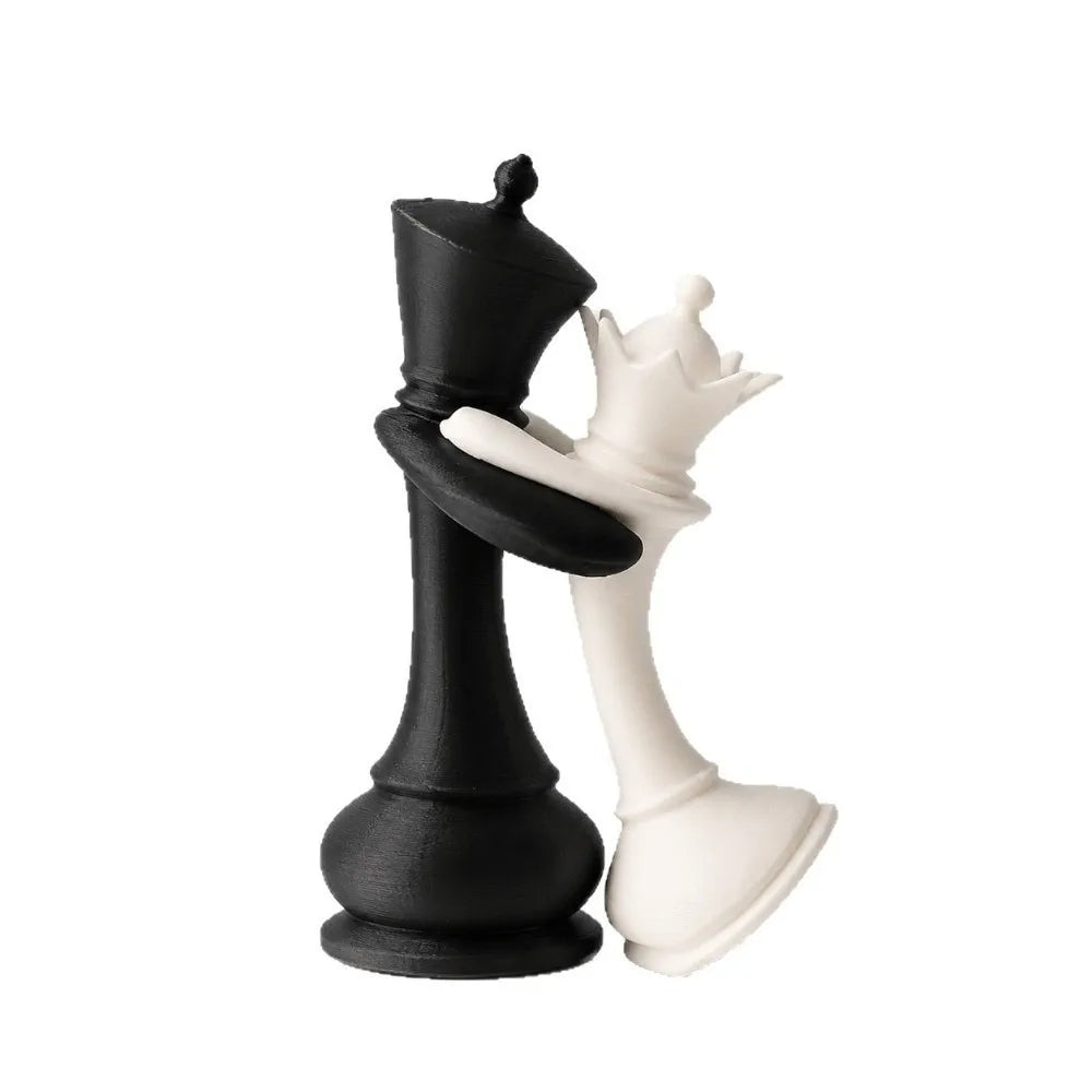statues échecs moderne figurines roi reine noires blanches décoration intérieure minimaliste maison erotique