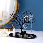 présentoir bijoux arbre moderne noir blanc branches stylisées rangement colliers boucles d'oreilles cosmétiquesDecorationBureau